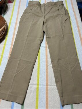 JM Collection Women’s Zip Button Up 4 Faux Pockets Tan Sz 10 EUC